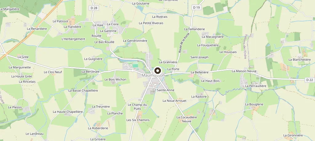 Carte des environs de Maumusson, dans les Vallons-de-l'Erdre