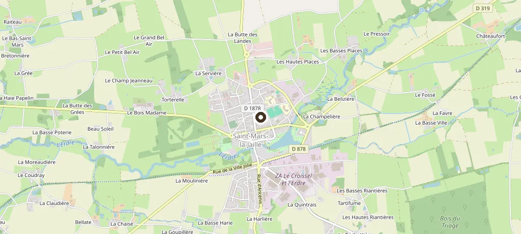 Carte des environs de Saint-Mars-la-Jaille, dans les Vallons-de-l'Erdre